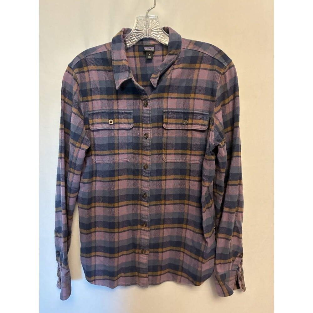 Patagonia Plaid Flannel Button Up Shirt Women’s M Organic Cotton Long Sleeve